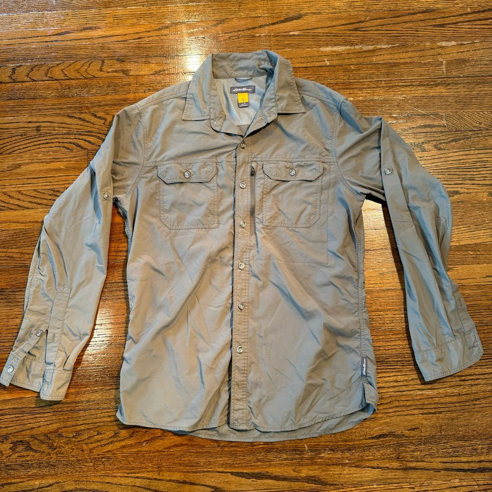Eddie Bauer Gray Button-Up Shirt